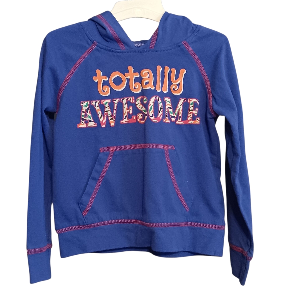 Kidgets Blue Hoodie with Colorful 'Totally Awesome' Design